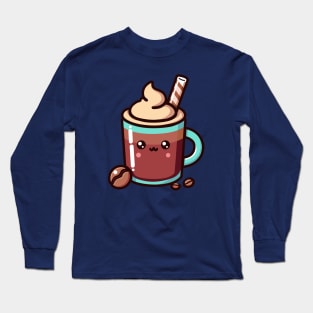 Cute Coffee with Cream and Topping Long Sleeve T-Shirt